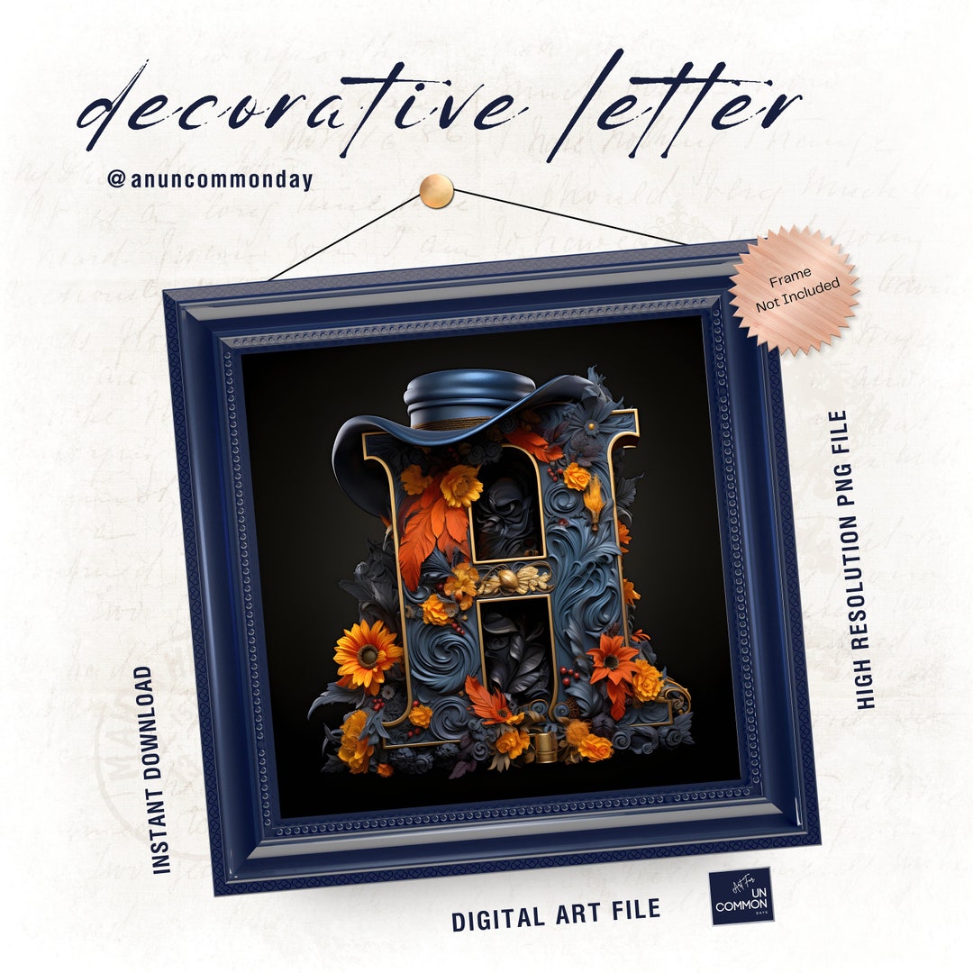 Letter H PNG - Goth Decorative Letters - Digital, Downloadable and ...