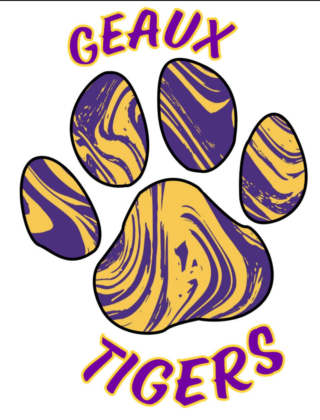 LSU Paw SVG - Etsy