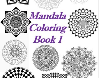 Book 1 - Mandala Coloring pages - download & print - 10 pages