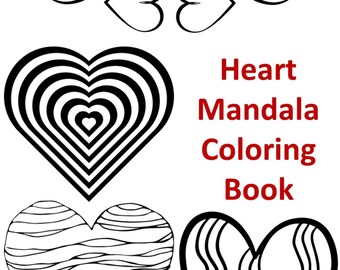 Heart Mandalas Coloring Pages - download & print - 10 pages