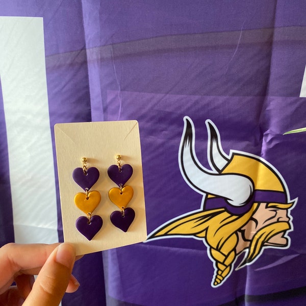 MN Heart Earrings | Minnesota | Vikings | Skol Collection