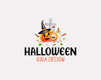 Modèles prédéfinis et échantillons de logo | Logo d'Halloween | Logo Ève | Logo personnalisé | Logo moderne | Logo dessiné à la main | Logo d'événements | Logo de fête |