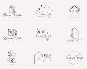 Benutzerdefiniertes Hand gezeichnetes Haus Logo |Benutzerdefiniertes Logo-Design | Landhaus-Logo | Bauernhof-Logo | Haus-Logo | Fotografie Logo | Neues Small Business Logo |