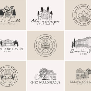 Custom Hand Drawn House Logo Custom Logo Design  Cottage Logo Farm Logo  House Logo  Real Estate Logo  New Small Business Logo  Realtor Logo