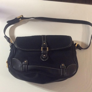 VTG Etienne Aigner black canvas handbag