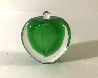 VTG green heart perfume bottle