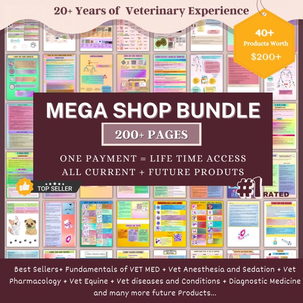 The Complete Vet School Shop Bundle| vet tech notes| Vet student| Vet tech| Vet med| veterinary medicine| vet nurse study| veterinary gift