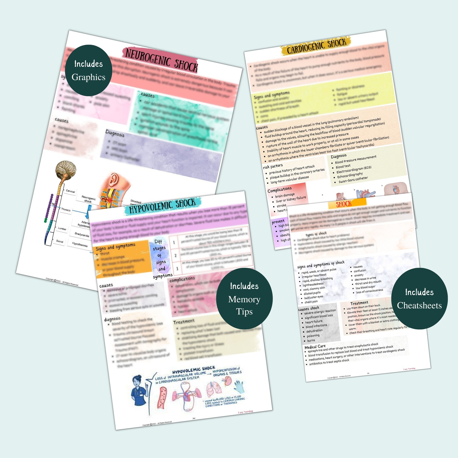 Shock Types of Shock Medsurg Nursing Study Guide Notes 6 Etsy