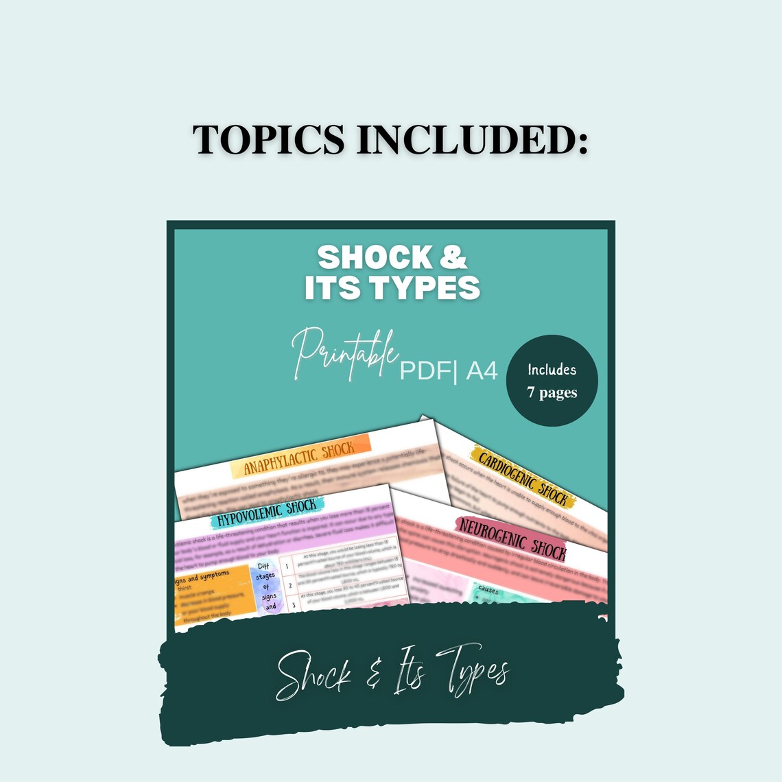 Shock Types of Shock Medsurg Nursing Study Guide Notes 6 Etsy