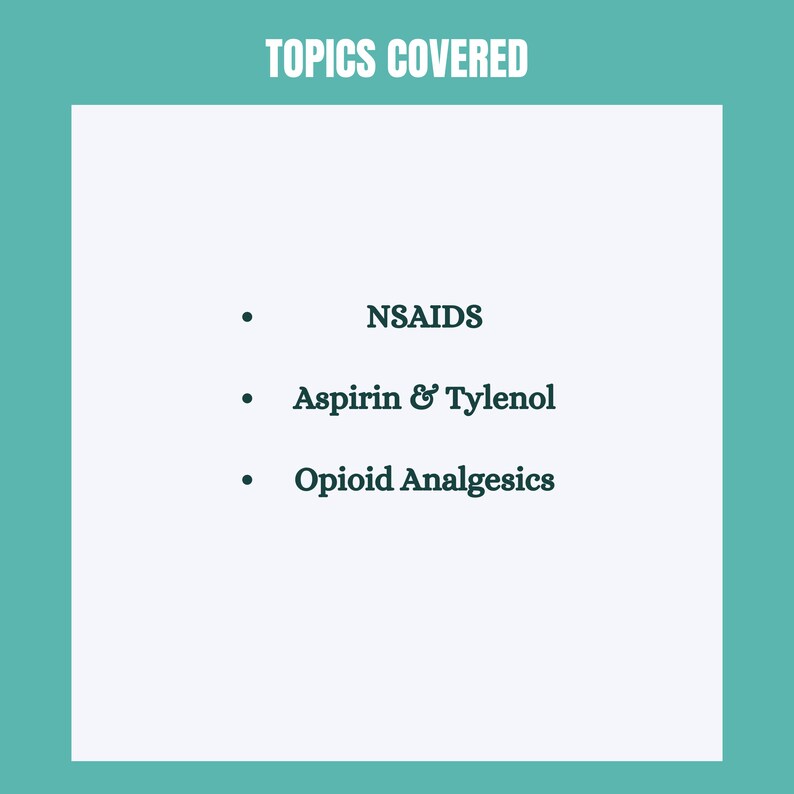 Pain Management Drugs Pharmacology Nursing Student Notes Etsy