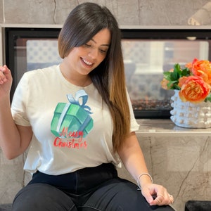 Christmas t shirt, T shirt with Christmas design, Women T shirt, Cute T shirt, Merry Christmas T shirt,