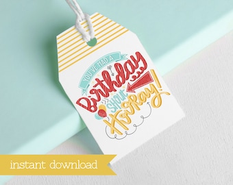 Birthday Gift Tag - You've had a Birthday Shout Hooray - LDS Primary Instant Download Printable