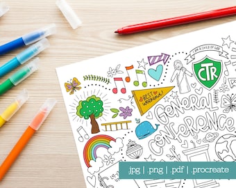 LDS General Conference Coloring Page: Primary Activity (Digital Download)
