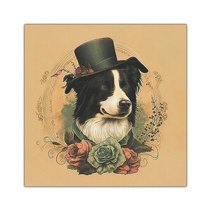 Border Collie Canvas Tile print 8&quot;x 8&quot;
