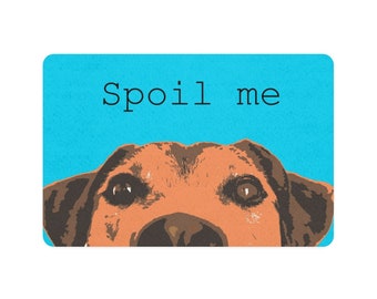 Dog Food Pet Food Mat  Turquoise, blue (12x18)