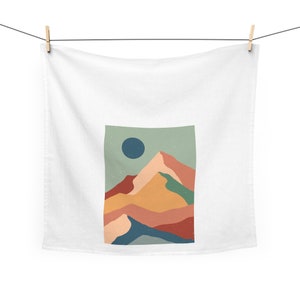 Tea Towel / Kitchen Towel - Boho Mountain design