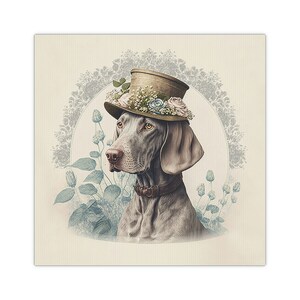 Weimaraner Dog Vintage look Canvas Tile Print - 8&quot;x8&quot;