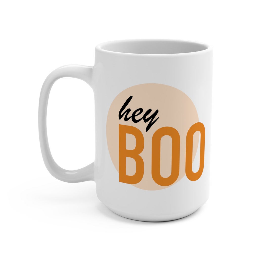 Hey Boo Halloween Coffee Mug Spooky Fun Ceramic Mug, Ghost Mug, Cute ...