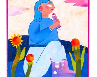 PENCIL Original art in Colored Pencil & crayons
