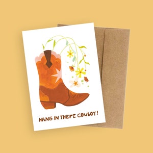 Hang daar cowboykaart in I Joshua Tree-kaart I Boot-wenskaart I Howdy-cowboy l Dessertkaart l Joshua Tree-park I Cowboymeisje l West Art