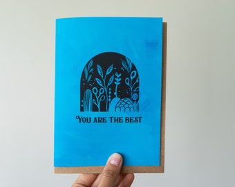 You are the best greeting card | Blank inside | Flower Greeting Card | Greeting card for best friend I Ink greeting card