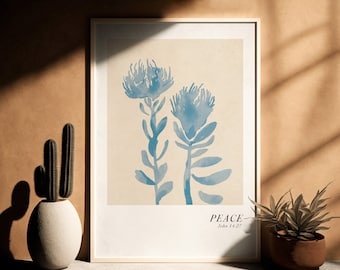 Watercolor flowers I Wildflower art I Minimalist Boho Wall Decor | Botanical Wall Art I Christian art I Vintage art flower I Paramo Flowers