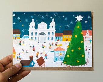 Merry Christmas greeting card | Enchanting Christmas Card Creations | Blank inside | Winter Wishes: Handmade Christmas Greetings