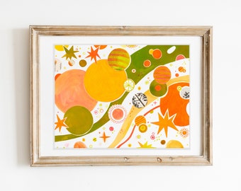 Connection Print | Colorful print | Abstract Print | Geometric print | Wall decor | Nursery Print |  art print | Planets  print | Planetary