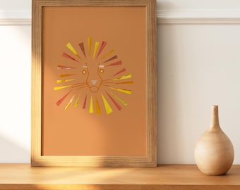 LION PRINT I Kids bedroom print I Lion art I Kids bedroom painting and decor