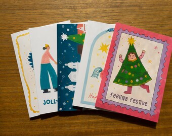 Bundle of Joy: Festive Christmas Greetings Pack I Season's Greetings Variety Pack I  Bundle of Handcrafted Greeting Cards