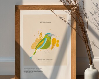 Yellow Bird Playroom Print | Vintage bird print | Nursery Print | Nursery Wall Art