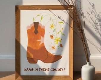 Cowboy Boot art - Joshua Tree Print - Southwestern Wall Art - Desert Landscape Poster - Digital Wall Decor printable - Airbnb wall art