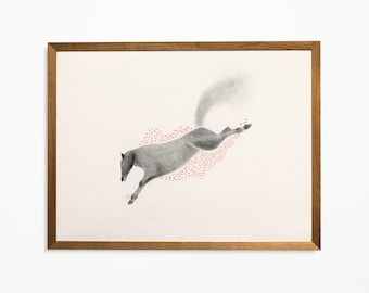 Horse art -  Cowboy art - Joshua Tree Print -  Southwestern Art - Desert Landscape Poster -   Digital Wall Decor printable - Airbnb wall art
