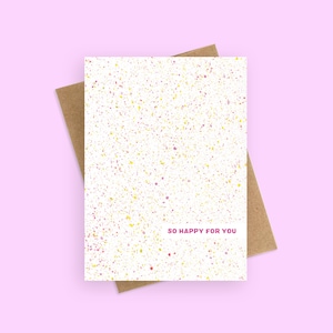 Muy feliz por tu tarjeta de felicitación / Saludos de buenas noticias I Tarjeta de todas las ocasiones I Tarjeta artística I Tarjeta ilustrada I Tarjeta de felicidad I Tarjeta feliz
