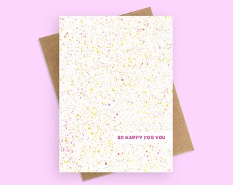 So happy for you greeting card | Good news grettings I All ocasion card I Artsy card I Illustrated card I Happiness card I Happy card