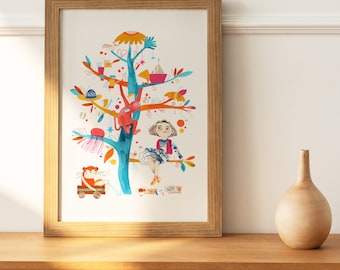 Imagination print  | Children's room art | Kids Room Wall Decor | Nursery Room Decor | Creativity print | Colorful print | Girl print