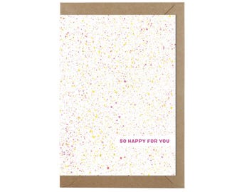 So happy for you greeting card | Good news grettings I All ocasion card I Artsy card I Illustrated card I Happiness card I Happy card
