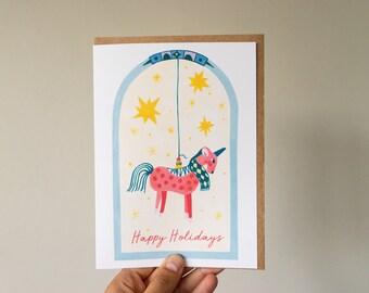 Christmas Sparkle Whimsical Ornament Greetings I Holiday Bauble Bliss: Artistic Christmas Greeting Card I Happy Holidays Card