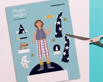 Magical Christmas Paper Cut Design: Festive Magician Theme for Kids’ Crafts