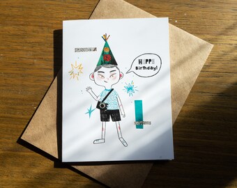 Happy birthday greeting card | Blank inside | Fun Greeting Card | Photo card l Art Card For Him/Her/Boyfriend/Girlfriend/Kids