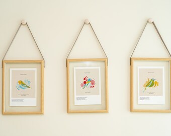 Birds Print | Colombian natural print |  | Set of 3 posters  | Nursery Prints | Nursery Wall | Art Set of 3 Prints | Vintage birds