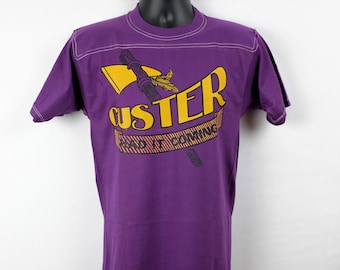 Vintage Original Custer Had it Coming Graphic Football T-Shirt. 1970s. Adult Medium
