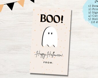 Boo Gift Tag | Printable Halloween Gift Tag | Instant Download Halloween Tag | Trick or Treat Bag | You've Been Boo'd Printable Favor Tag