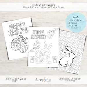 Easter Coloring Pages | Easter Bunny Coloring Pages | Easter Printables | Kids Easter Activity | Adult Coloring Page | Easter Egg Coloring