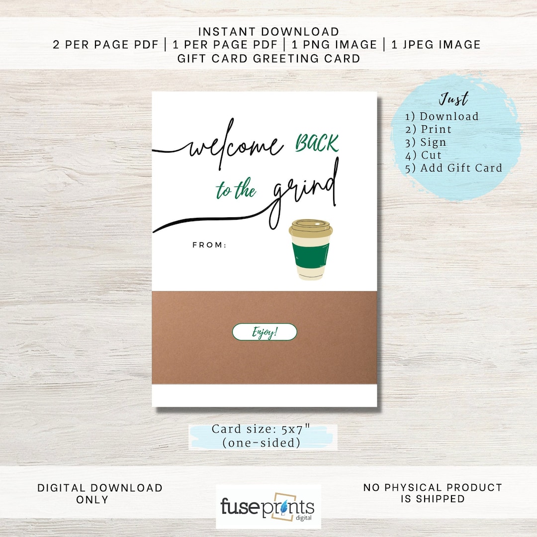 Back to School Coffee Printable Gift Card Holder | Coffee Gift Card ...