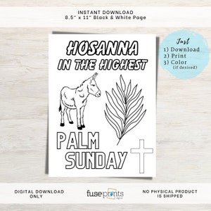 Palm Sunday Coloring Page | Hosanna Coloring Page | Easter Printables | Easter Kids Activity | Palm Sunday Bible Study | Holy Week Print