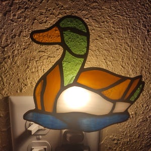 Handmade Stained Glass Duck Night Light