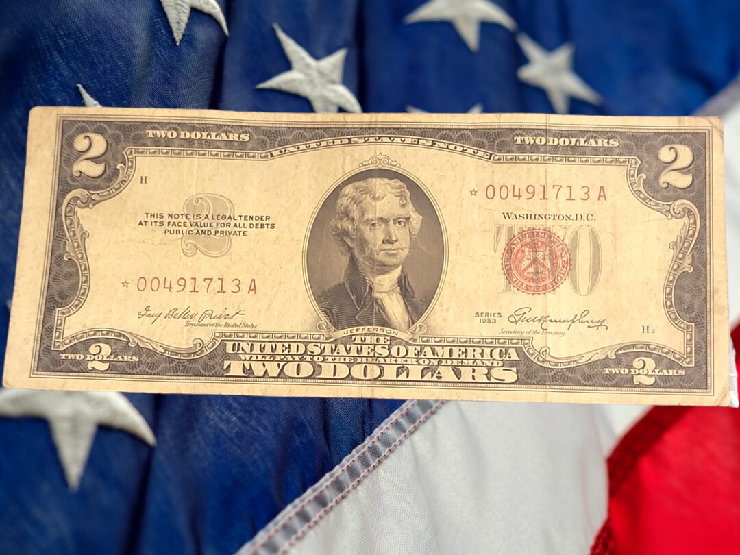 2 Dollar Bill star Note 1953 Old Money Antique Money Etsy