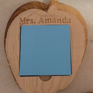 personalized apple shaped 3&quot;x 3&quot;  sticky note holder, teacher gift