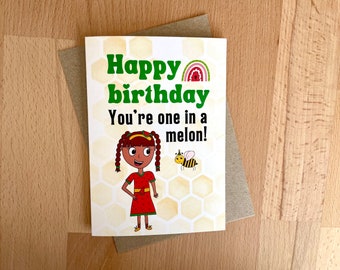 You're one in a melon birthday card | Children's cancer charity card